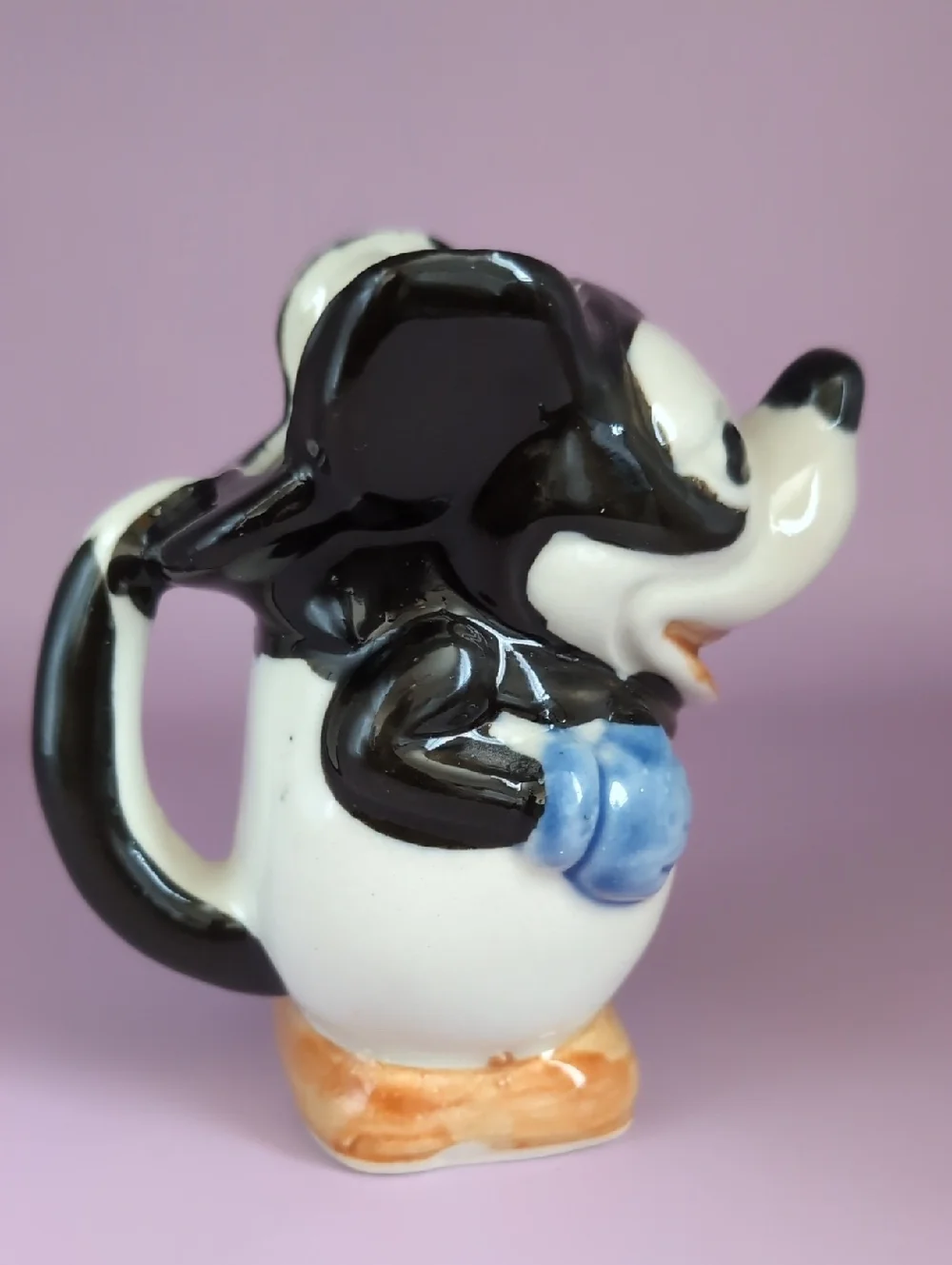 Vintage MICKEY MOUSE Figural Glazed Ceramic Pitcher Creamer Japan 1930s 1940s